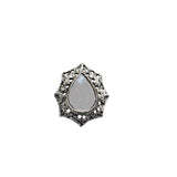 Abhinn Silver Oxidised Unique Tribal Design Ring With Mirror For Women