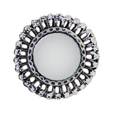 Abhinn Designer Silver Oxidised Temple Design Mirror Ring For Women