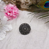Abhinn Silver Oxidised Temple Design Ring For Women