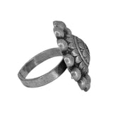 Abhinn Silver Replica Antique Floral Design Ring For Women
