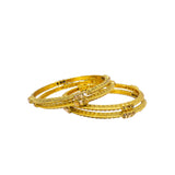 Abhinn Gold Plated Bangle Set With Golden Stones For Women 