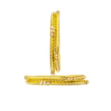 Abhinn Gold Plated Bangle Set With Golden Stones For Women