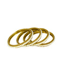 Abhinn Beautiful Golden Plated Bangles Set with Spiral Net Design For Women