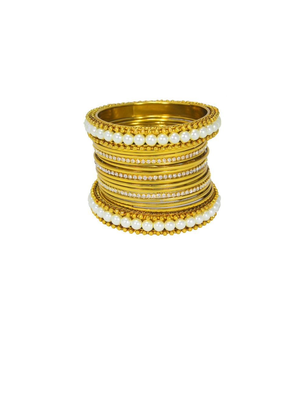 Beautiful Designer Golden Plated Bangles Set with Kundan Stones