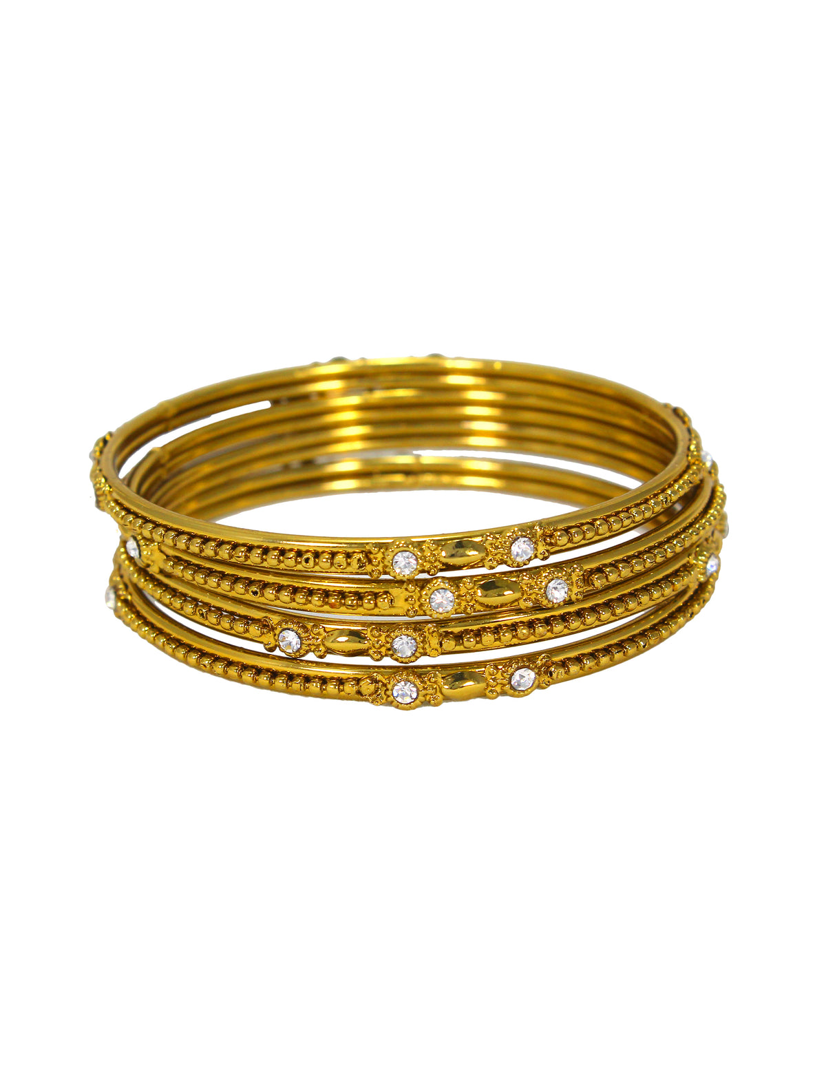 Latest Designer Golden Plated Kundan Stone Bangle Set
