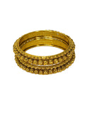 Beautiful Latest Royal Golden Plated Laddo Moti Round Bangles Set