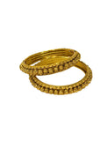 Beautiful Latest Royal Golden Plated Laddo Moti Round Bangles Set