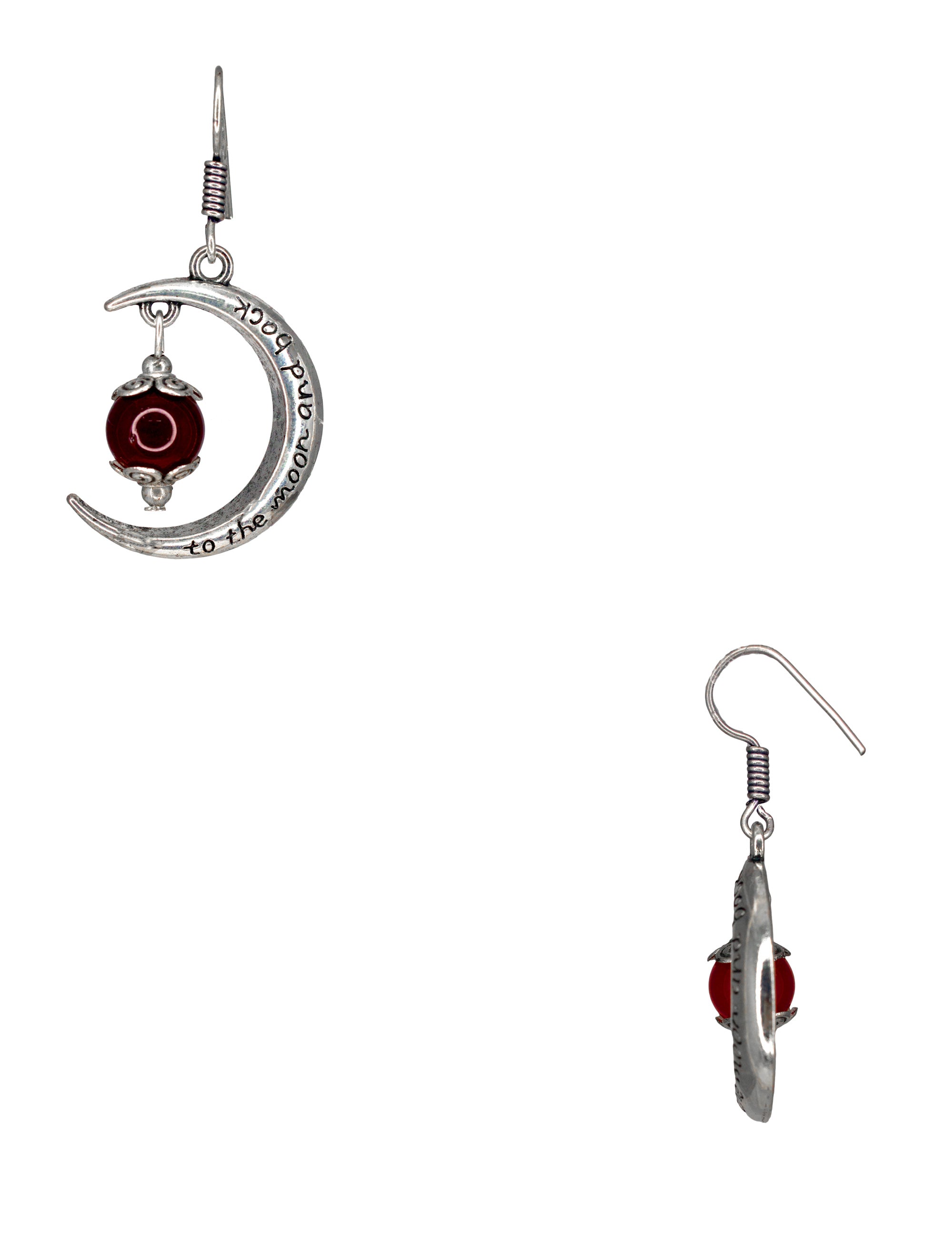 Abhinn Unique Silver Moon Shaped Brown Dangler Earrings For Women