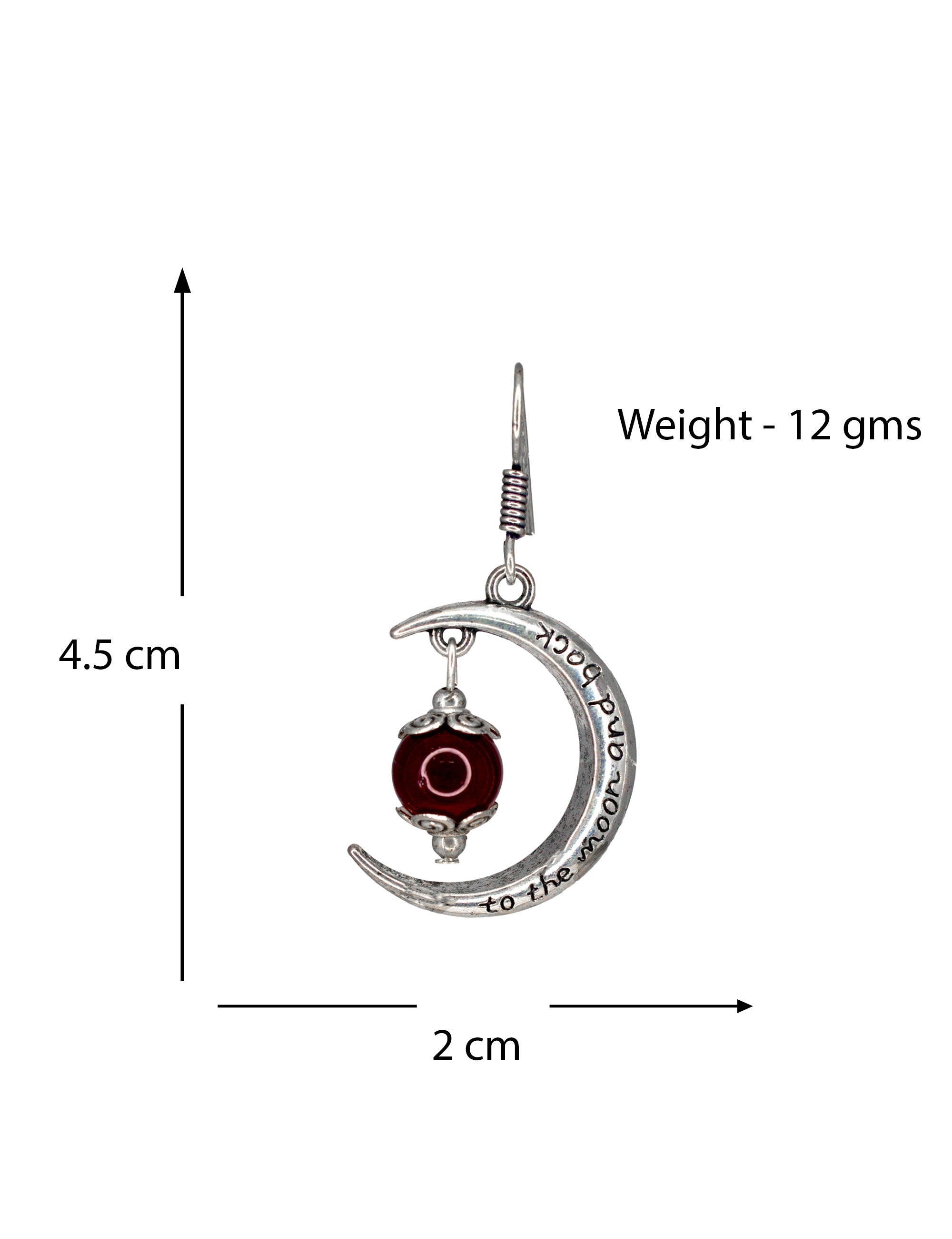 Abhinn Unique Silver Moon Shaped Brown Dangler Earrings For Women