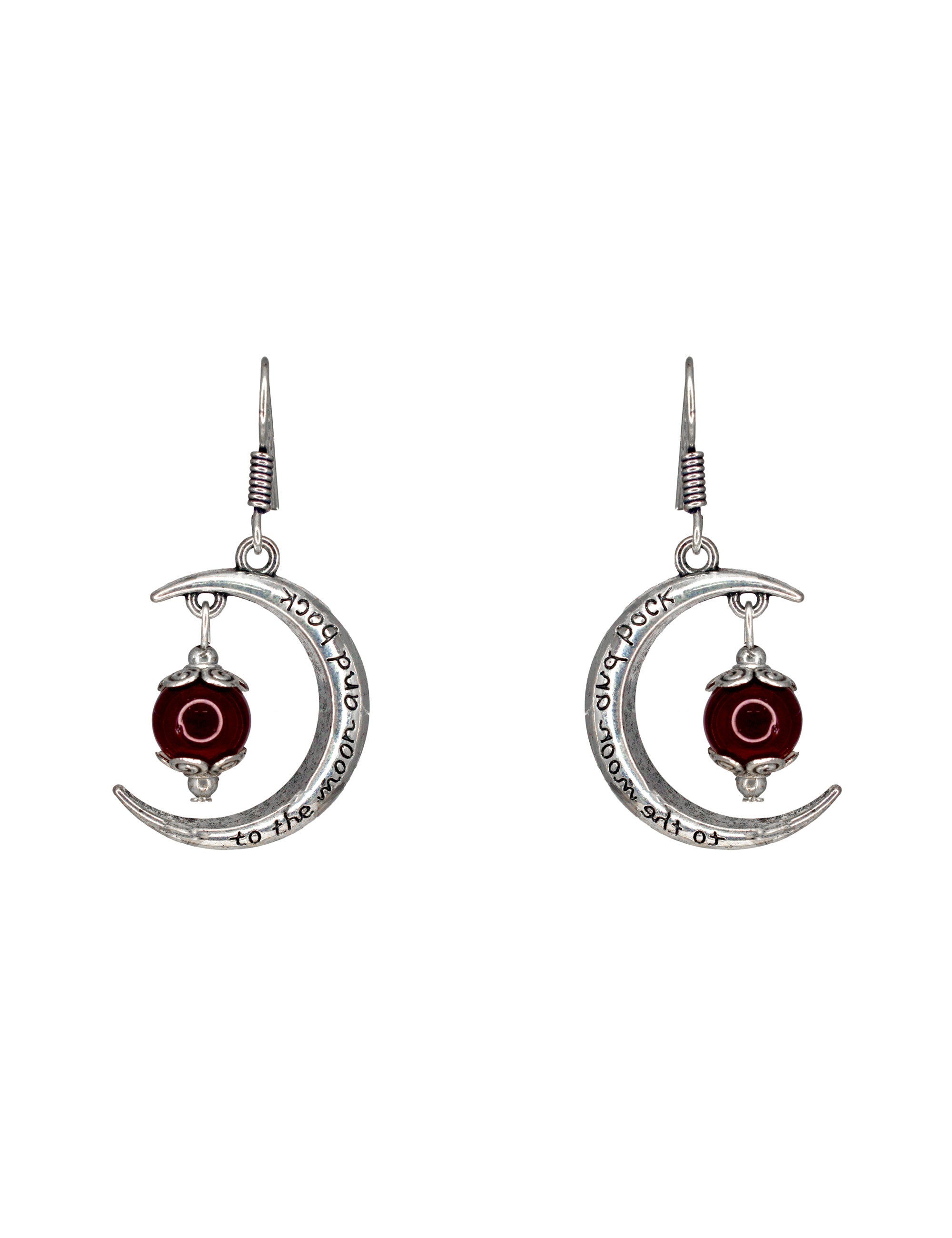 Abhinn Unique Silver Moon Shaped Brown Dangler Earrings For Women
