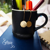 Abhinn Beautiful Hammered Rose-gold Cirlce Drop Earrings For Women